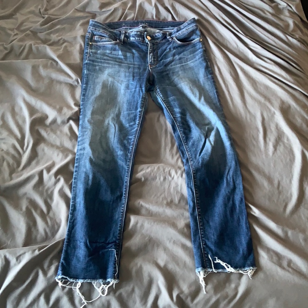 Size 10 Slim White House Black Market Crop Jeans